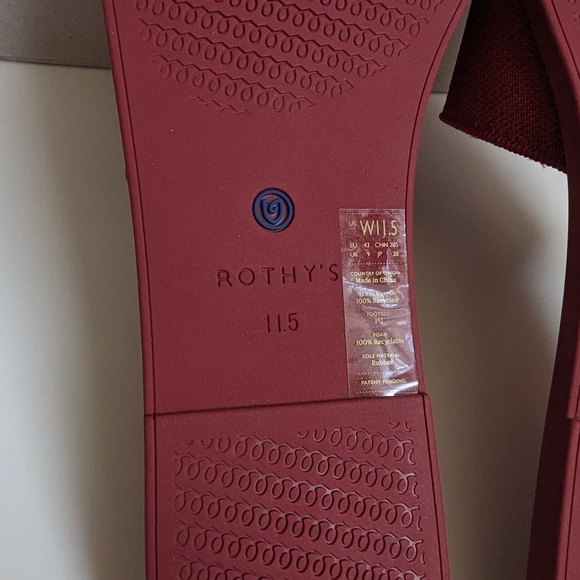 ROTHY'S THE SLIDE SLIP ON SANDALS RED SANGRIA - Picture 10 of 10